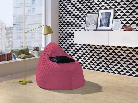 Pufa Rest żółta nowoczesny design pufy wykonanie z miękkiej tkaniny minky wszyty zamek ułatwiający czyszczenie