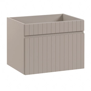 Szafka pod umywalkę Iconic 60 cm beżowa starannie wykonana szafka z szufladą odporna na działanie wilgoci ozdobne pionowe ryflowania