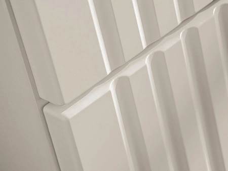 Szafka pod umywalkę Adeel 60 cm beżowa starannie wykonana szafka odporna na działanie wilgoci pionowe ryflowania na frontach