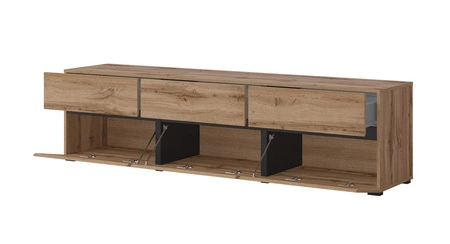 Szafka RTV Cross 180 cm dąb wotan nowoczesny design idealna szafka do salonu i pokoju dziennego geometryczny kształt