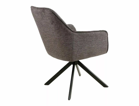 Krzesło tapicerowane Notti Brego ciemny szary nowoczesne krzesło obrotowe z metalowymi nogami stylowe krzesło kubełkowe