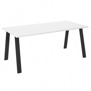 Stół Malden 185x90 cm biały / czarny prosta forma mebla wzbogacona o stylowe czarne nogi w stylu loftowym blat odporny na rozlanie cieczy