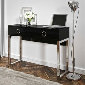 Konsola Milla czarny połysk z szufladami stylowy oraz funkcjonalny mebel do przedpokoju salonu czy biura