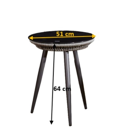 Stolik ogrodowy Breve szary funkcjonalny stolik pleciony designerska konstrukcja idealny wybór do każdego ogrodu