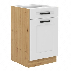 Szafka kuchenna stojąca z szufladą i półką Luis 50 D 1F 1S BB szafka odporna na parę wodną rozlaną ciecz i wysoką temperaturę