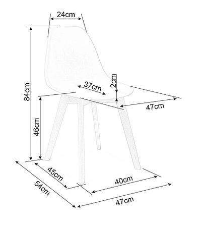 Krzesło kuchenne Moris 37x46 cm jasny szary nowoczesne oraz funkcjonalne krzesło z drewnianymi nogami