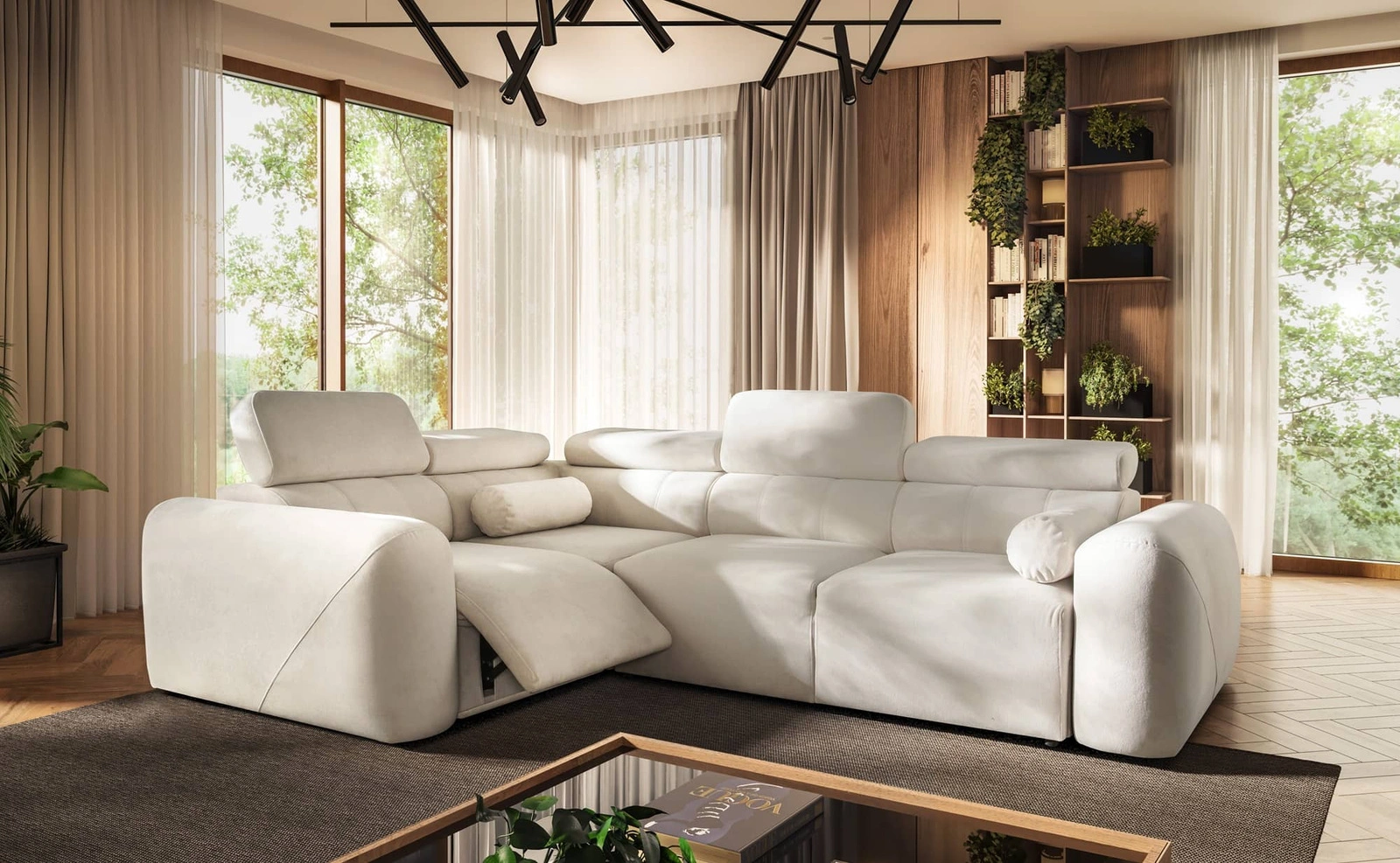 Narożnik z funkcją spania Cantare II Narożniki do salonu Nowoczesne narożniki rozkładane do pokoju dziennego