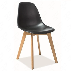 Krzesło kuchenne Moris 37x46 cm czarne nowoczesne oraz funkcjonalne krzesło z drewnianymi nogami