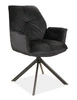 Krzesło tapicerowane Boogie II 45x44 cm czarne stylowe krzesło obrotowe z metalowymi nogami krzesło glamour