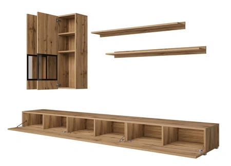 Meblościanka Baros dąb wotan modernistyczny design idealnie wkomponuje się do każdego wnętrza