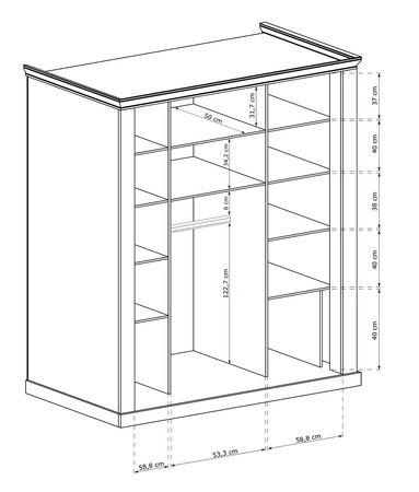 Szafa przesuwna z lustrem Antica 183 cm dąb craft złoty idealna szafa do sypialni lub garderoby zachwyci miłośników wyrazistych wnętrz