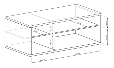 Szafka RTV Fonti 118 cm dąb karmel elegancka stylistyka szafki z szufladą czarne uchwyty krawędziowe finezyjne zdobienie frontów