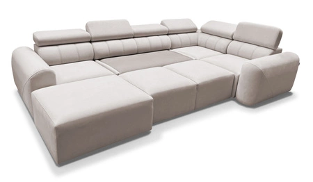 Narożnik z funkcją spania Cantare IV szary popiel lewostronny starannie wykonany narożnik do salonu zapewnia komfort i wygodę