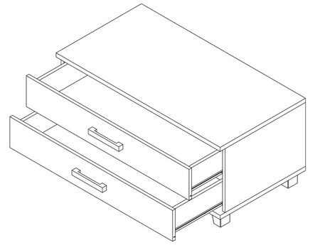 Szafka RTV Maximus 100 cm dąb sonoma jasny z szufladami nowoczesny design oraz szuflady na prowadnicach rolkowych