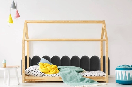 Panel tapicerowany Wally 30x60 cm grafitowy stylowy panel ścienny płotek welurowa tkanina modne wykończenie każdej aranżacji