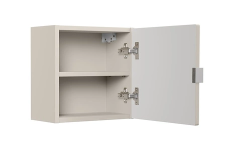 Szafka łazienkowa wisząca Bella 35 cm beżowa niewielka szafka do łazienki o nietuzinkowym charakterze możliwość wyboru koloru uchwytów