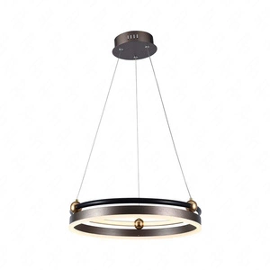 Lampa wisząca Copper 43 cm brązowa 20W 3000K oryginalna estetyka lampy z wbudowanymi diodami LED lampa wzbogacona złotymi dodatkami