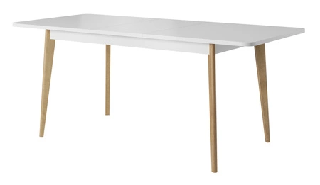Stół rozkładany Atka 80x140-180 cm biały / dąb riviera nowoczesny design oraz funkcjonalność w stylu skandynawskim