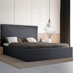 Łóżko tapicerowane Lila 180x200 grafitowe stylowe łóżko z pojemnikiem na pościel wygodny zagłówek zachwyca eleganckim designem