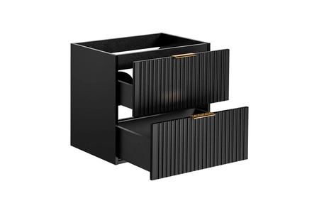 Zestaw mebli łazienkowych Adeel czarny nowoczesny design zestaw z szafkami pod umywalki nablatowe meble odporne na działanie wilgoci