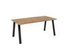 Stół Malden 185x90 cm dąb lancelot / czarny prosta forma mebla wzbogacona o stylowe czarne nogi w stylu loftowym blat odporny na rozlanie cieczy