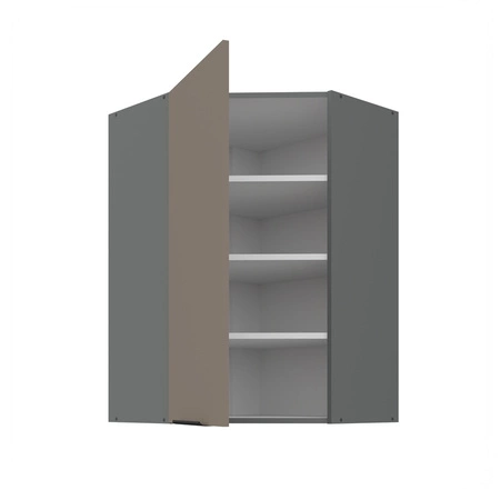 Szafka kuchenna narożna wisząca Fiuggi Ant 60x60 GN-90 1F odporna na uszkodzenia wykończenie frontów w technologii anti fingerprint
