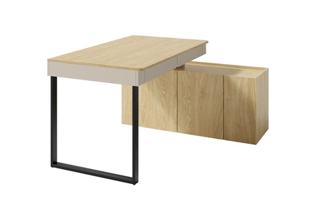 Zestaw mebli Paguro beż piaskowy / dąb olejowany idealna propozycja do pokoju młodzieżowego w modnym stylu