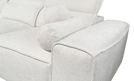 Narożnik z funkcją spania Viano XII zielony lewostronny stylowy narożnik o ciekawym kształcie regulowane zagłówki ozdobne poduszki