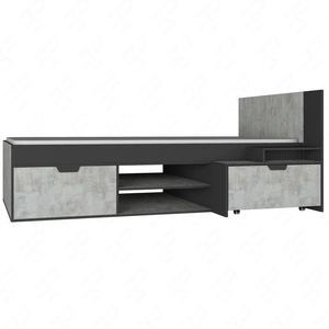 Łóżko z kontenerem Nano 90x200 cm grafit / enigma idealne do pokoju dziecka oraz pokoju nastolatka obrzeża wykończone specjalną okleiną