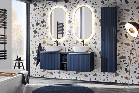 Szafka łazienkowa wisząca Santa Fe 20 cm czarna praktyczna i funkcjonalna szafka pod blat regał doskonale dopełni zestaw mebli