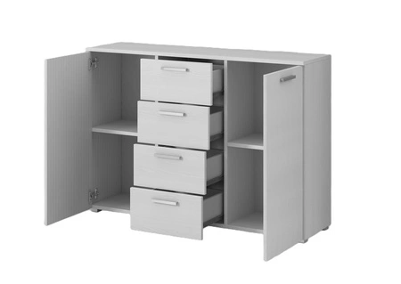 Komoda z szufladami Galaxy 132 cm abisko ash nowoczesny design idealna komoda do salonu sypialni lub biura prosta forma