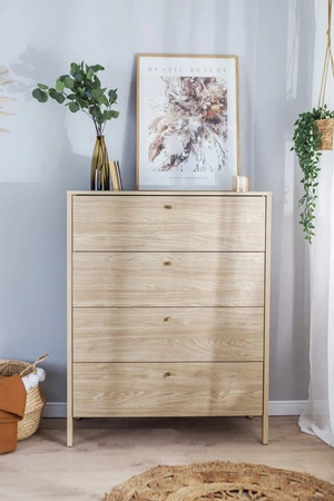 Komoda z szufladami Cozy 92 cm dąb olejowany funkcjonalny mebel w ponadczasowym designie idealna komoda do sypialni lub salonu