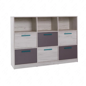 Komoda z szufladami Rest 145 cm dąb craft biały / popiel nowoczesny i funkcjonalny mebel do pokoju młodzieżowego