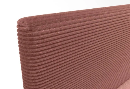 Łóżko kontynentalne Totti 90x200 indyjski róż stylowe łóżko z pojemnikiem na pościel trójwymiarowa tkanina o wyrazistych prążkach