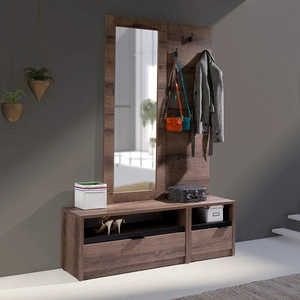 Garderoba Denver 137 cm dąb monastery / czarny połysk klasyczny design w nowoczesnym wydaniu garderoba do małego przedpokoju