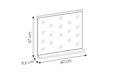 Lustro łazienkowe Nova 60 cm dąb coast evoke stylowe lustro z praktyczną półką doskonale zagospodaruje przestrzeń nad umywalką