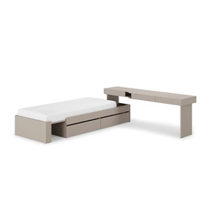 Zestaw mebli Woow clay grey prawy młodzieżowy zestaw mebli narożny opcja dopasowania do układu wnętrza ergonomiczne biurko