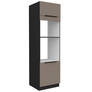 Słupek kuchenny Fiuggi Bl 60 DPM-210 2F szafka do zabudowy mikrofali i piekarnika fronty wykonane w technologii anti fingerprint