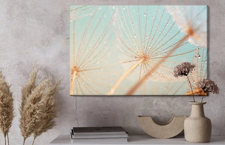 Obraz na płótnie delikatne dmuchawce 100x70 cm ponadczasowa ozdoba wnętrza obraz w stonowanej kolorystyce wysoka jakość wykonania