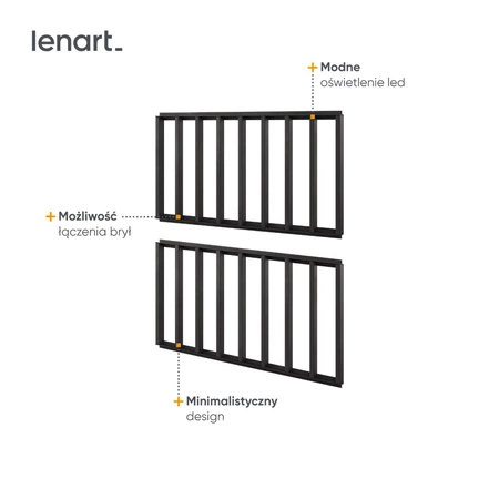 Panel ścienny dekoracyjny z lamelami Teen Flex 57 cm czarny designerski panel za telewizor z wbudowanym oświetleniem ledowym