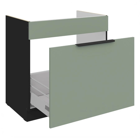 Szafka kuchenna pod zlewozmywak z szufladą Treviso Bl 80 ZL 1S BB fronty szafki kuchennej wykończone w technologii anti fingerprint