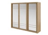 Szafa przesuwna z lustrem Arti 250 cm dąb shetland pojemna szafa do sypialni lub przedpokoju drzwi szafy wykończone dużymi lustrami