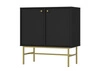 Komoda Kioto III 84 cm czarny grafit minimalistyczny design doskonała propozycja komody do sypialni lub salonu złote uchwyty