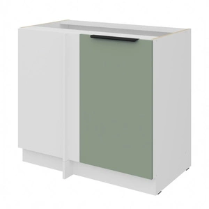 Szafka kuchenna narożna dostawiana Treviso Wh 105 ND 1F BB lewa fronty szafki kuchennej wykończone w technologii anti fingerprint