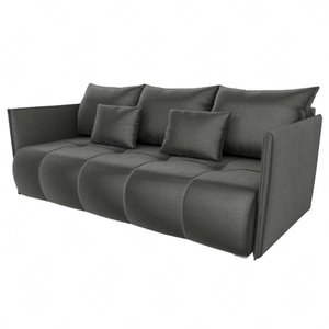Kanapa rozkładana Selva szara funkcjonalna sofa do salonu z pojemnikiem na pościel wykonana z miękkiej tkaniny typu velvet