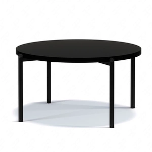Stolik kawowy okrągły 84 cm Sampi czarny ponadczasowy i lekki design solidna metalowa podstawa idealny stolik do każdej aranżacji