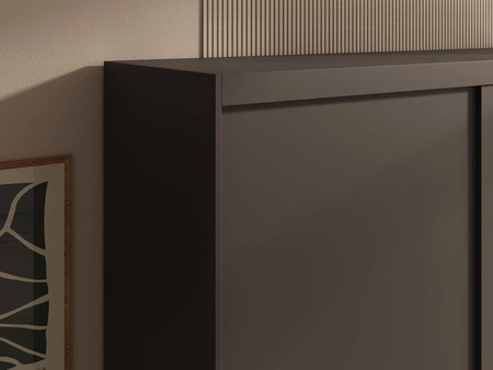 Szafa przesuwna z lustrem Hailey 120 cm czarna prosta forma i minimalistyczny wygląd szafa idealnie wpasuje się do każdego wnętrza