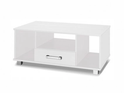 Stolik kawowy z szufladami Maximus 110 cm biały nowoczesny design obrzeża stolika wykończone specjalną okleiną ABS