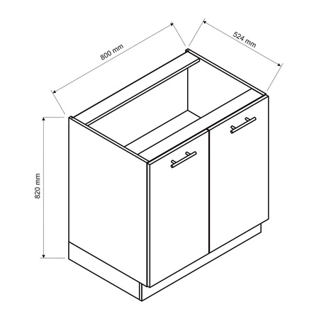 Zestaw mebli kuchennych Zova 260 cm biały meble do kuchni odporne na wilgoć parę wodną i uszkodzenia frezowane uchwyty