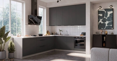 Szafka kuchenna narożna wisząca Aversa Wh 60x60 GN-72 2F odporna na uszkodzenia wykończenie frontów w technologii anti fingerprint